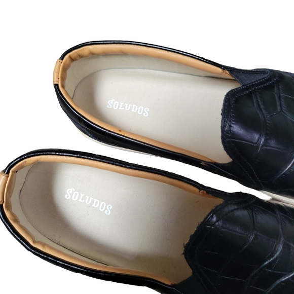 Soludos Croc Bondi Embossed Slip-on Sneakers in Black - Picture 6 of 8